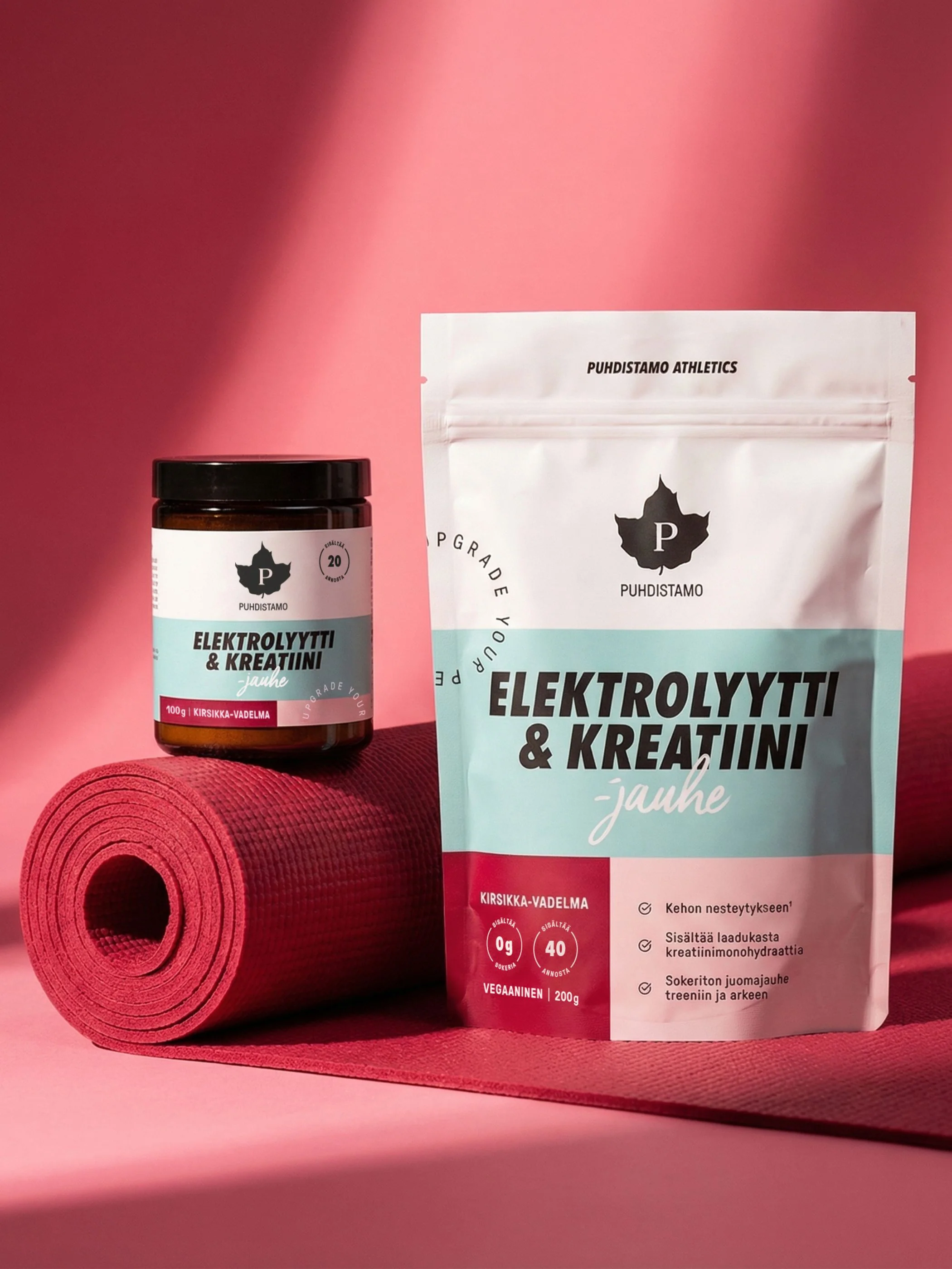 Elektrolyytti & Kreatiini -jauhe Kirsikka-Vadelma 200 g - Image 3